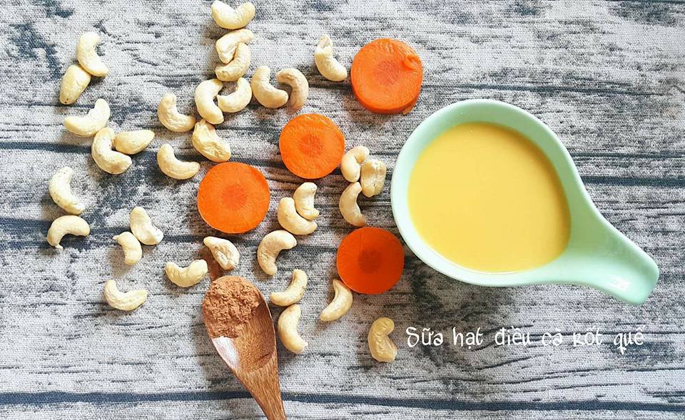 sữa điều carot, bột quế